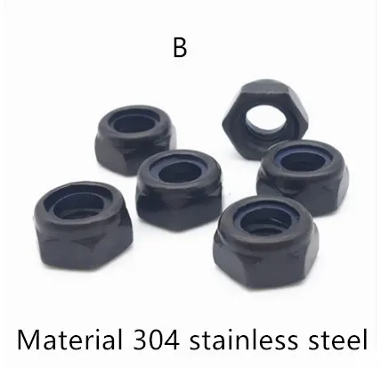 304 locknut M2 M2.5 M3 M4 m5 m6 m8 m10 m12 DIN985 нейлоновая гайка с фиксатором