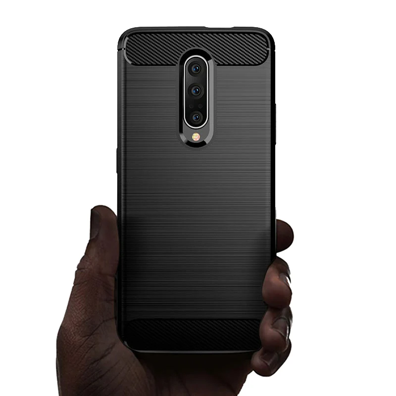 Защитный чехол для OnePlus 7 Pro из матового углеродного волокна Мягкая силиконовая