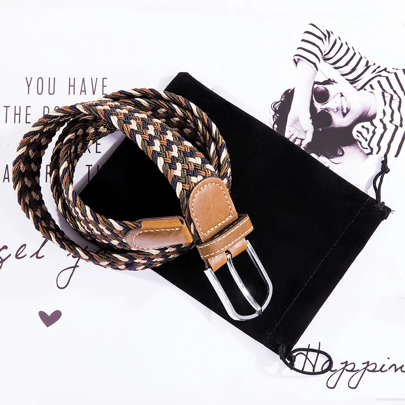 Ремень женский/мужской тканый коричневый шириной 3 5 см | Аксессуары для одежды