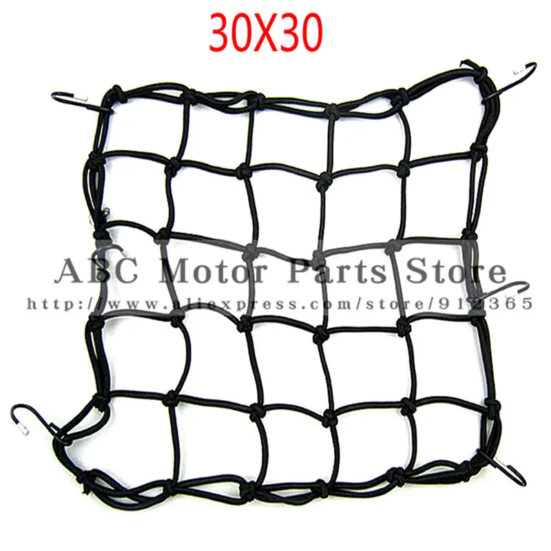 black 30x30 Универсальная грузовая сетка для мотоциклетного шлема, сетчатая сетка для хранения мотоциклетного шлема, багажная сетка для хранения груза - Цвет: black 30x30