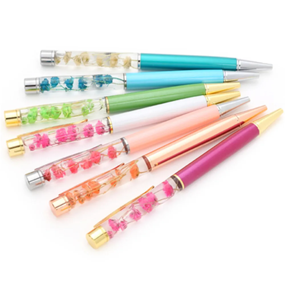 Цветочная шариковая ручка 1 0 мм черная чернильная стеклянная медная Порошковая