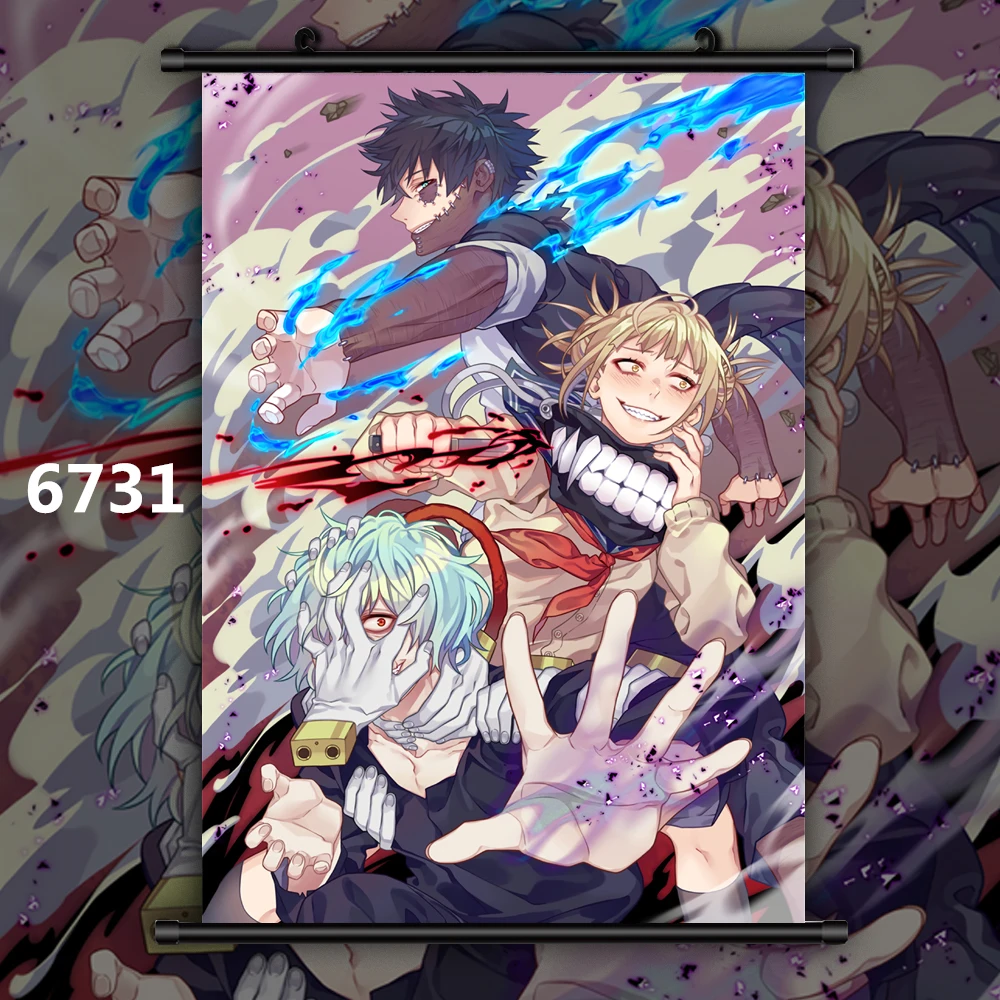 6731 Boku no My Hero Academia Shigaraki Tomura Himiko Toga Dabi Anime manga wall Poster Scroll H - Цвет: 6731
