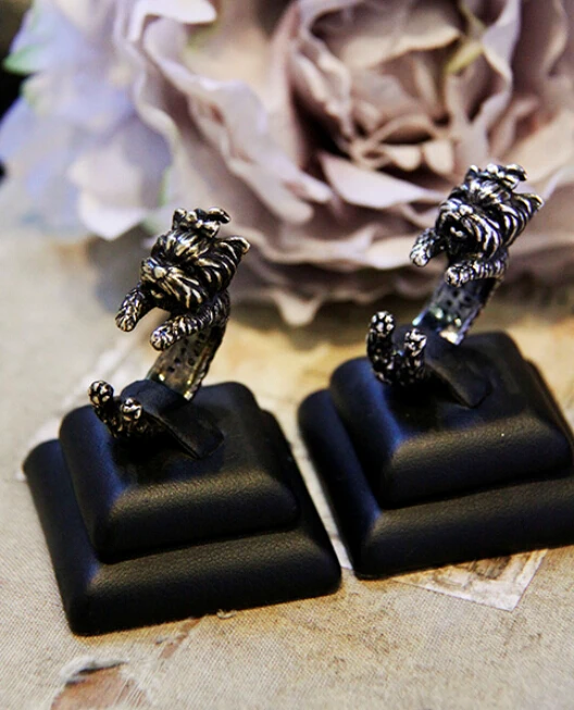 Оптовая продажа новое модное кольцо йоркширского терьера античное