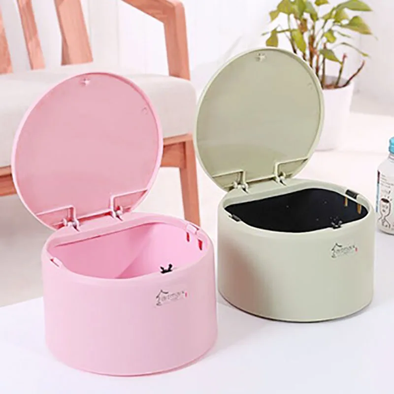 PINK Двухслойные мусорные ящики многофункциональный настольный напорный мусорный ящик для кухни, офиса, ковша для мусора JJJSN11266 - Цвет: PINK