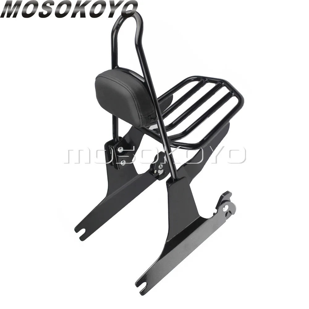 Черная подставка под спинку для мотоцикла Harley Softail Fatboy FLST FXST 2000-2005 с красным