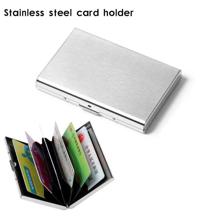 RFID Blocking Wallet Slim Secure Stainless Steel Contactless Card Protector for 6 Credit Cards UYT Shop | Дом и сад