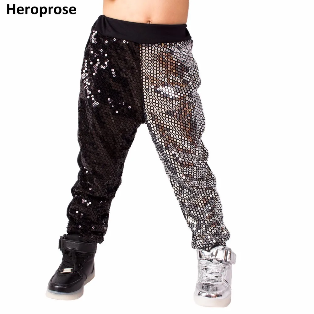 

Шаровары Heroprose женские с большим шаговым швом, модные штаны для танцев в стиле хип-хоп, индивидуальные сценические костюмы черного и серебристого цветов, брюки для джаза