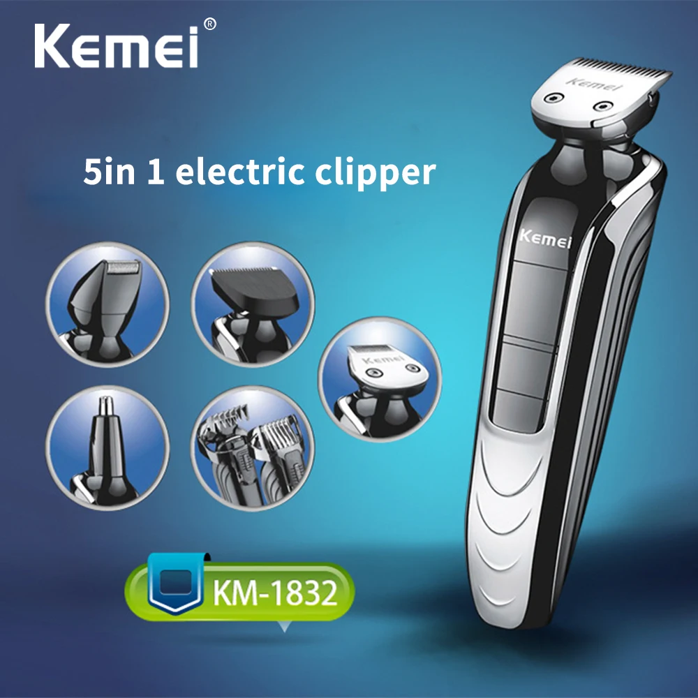 Kemei лысый машинка для стрижки волос электрические машинки Перезаряжаемые