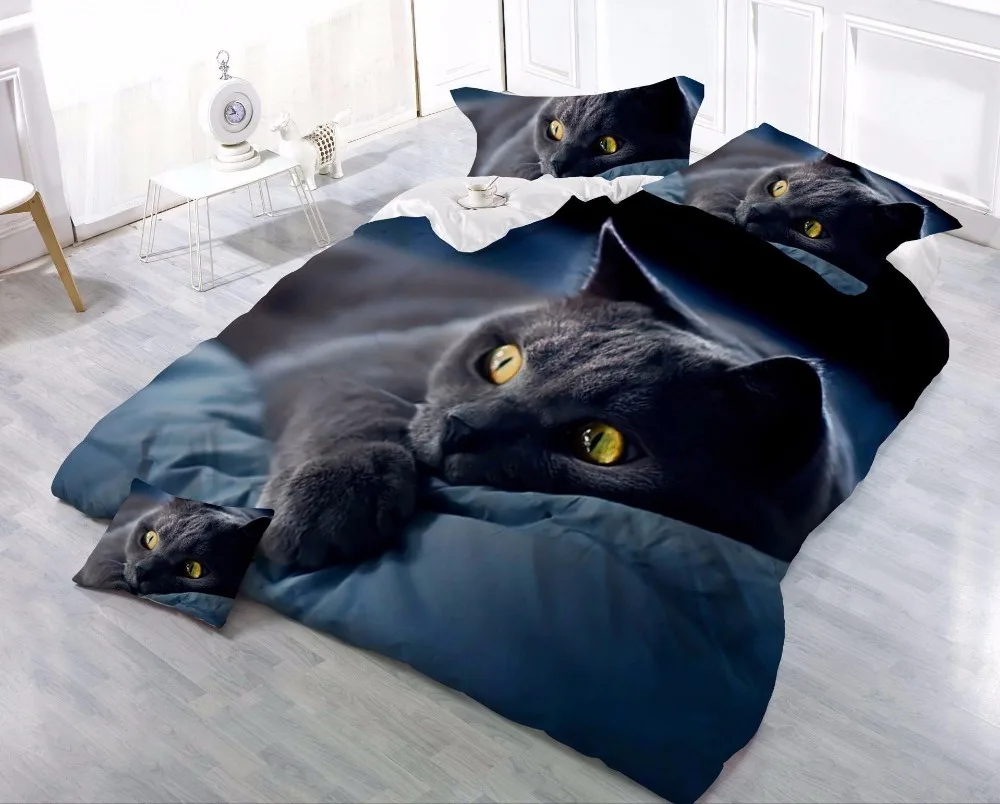 

Children 3D Black Cat pattern(There are Multiple repetition patterns like the picture) Bedding Sets 2/3/4pcs Bed Set