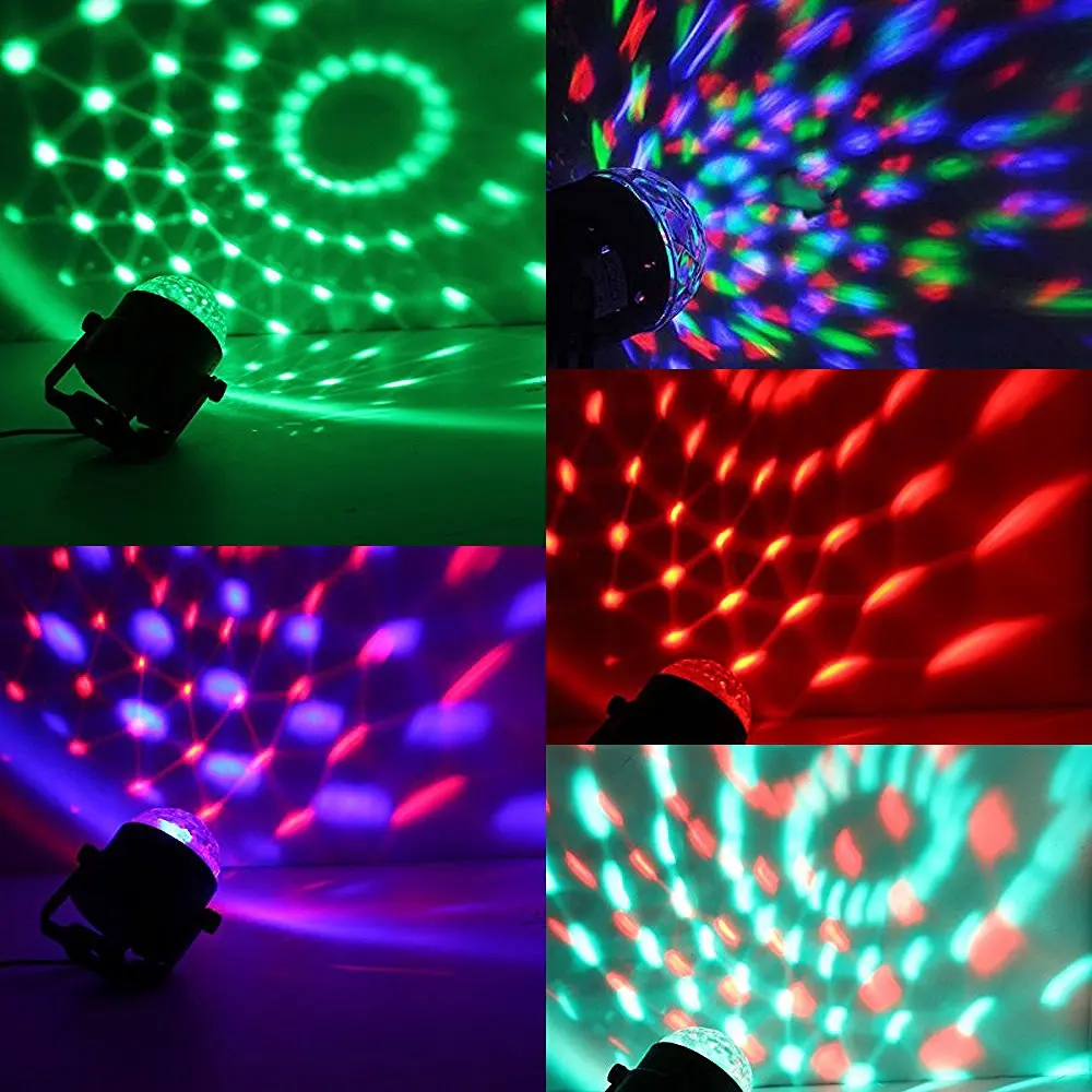 Мини ПИР контроллер RGB LED кристалл магия вращающийся шар свет этапа Освещение