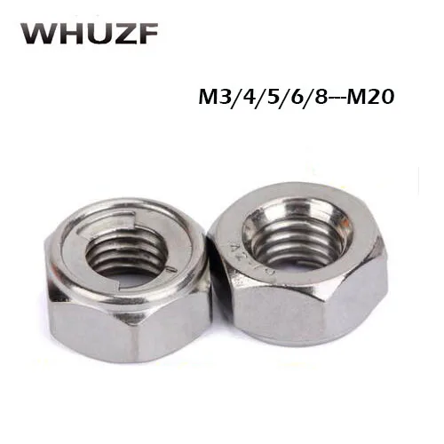 

10Pcs M3 M4 M5 M6 M8 DIN980 304 Stainless Steel Prevaillng Rorque Type Hexagon Nuts All Metal Nuts Locking Lug Lock Nuts HW064