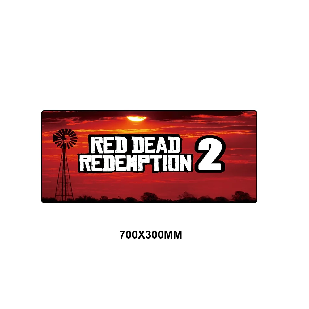 02 Красный Dead Redemption 2 большой XL коврик для мыши игровой коврик для мыши Нескользящий Резиновый PC Gamer клавиатура настольный коврик для скоростной мыши 700x300 - Цвет: 02
