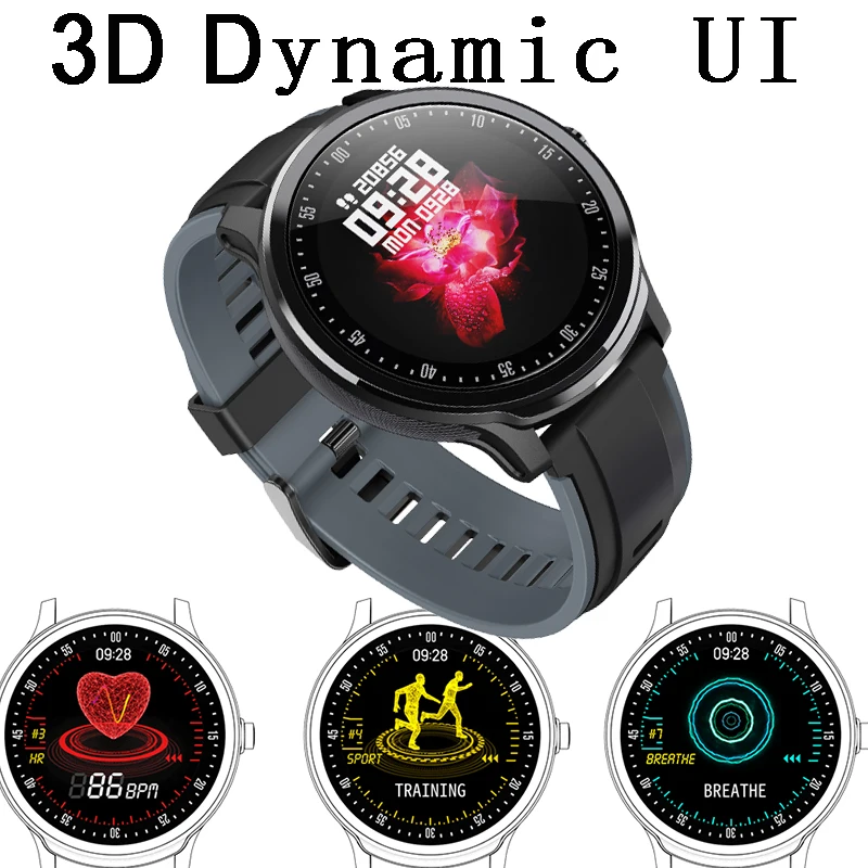 Смарт-часы для мужчин с сенсорным экраном датчик сердечного ритма смарт-браслет