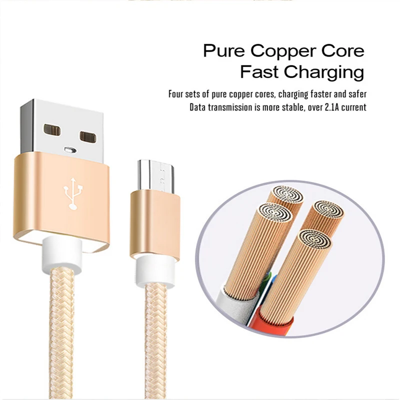 for xiaomi micro usb cable Nylon 2A fast charging sync data xiao mi 1s/2s/3s/4s Redmi 1s/2s/3s/3X/4X/Note/2/3/4/4X | Мобильные