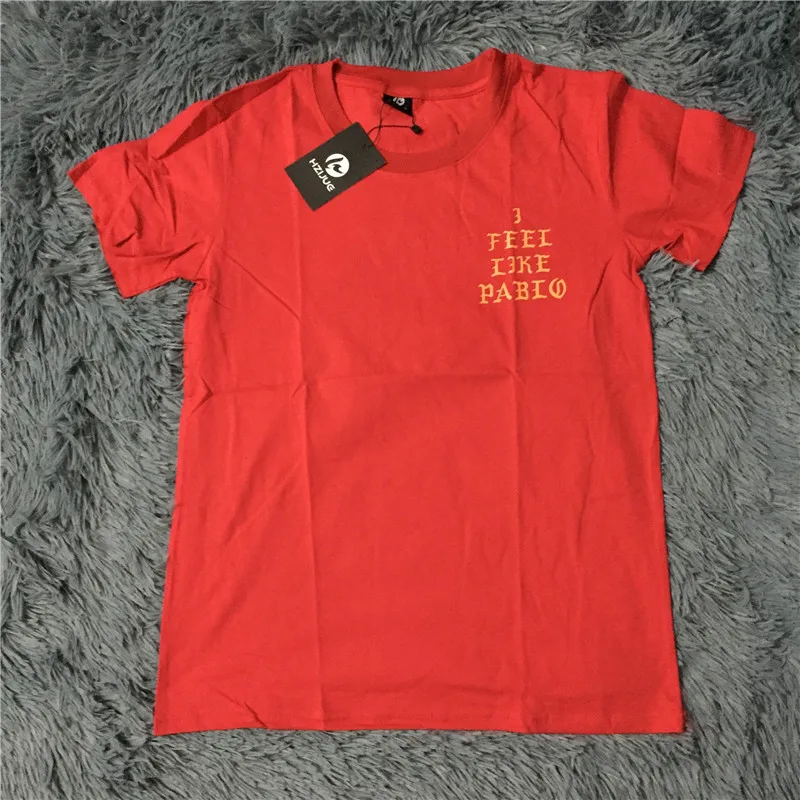 HZIJUE 2017 я чувствую себя Пабло Канье рубашка мужская хип-хоп Уличная одежда