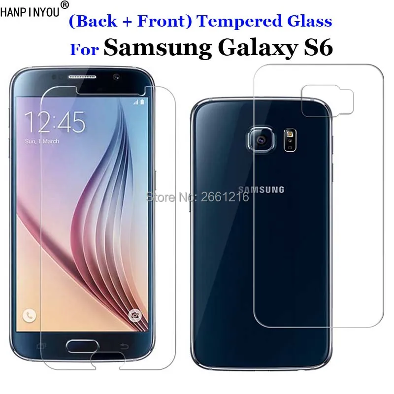 Для samsung S6 2 шт = (задняя + передняя) закаленное стекло 9H 2.5D Премиум Защитная пленка