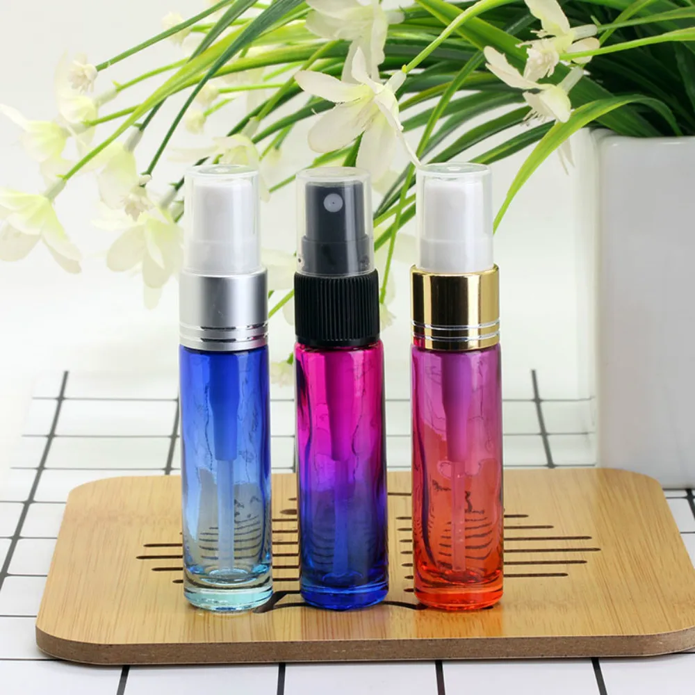 2pcs 10ml glass perfume bottle spray can be filled empty container gold silver pump | Красота и здоровье