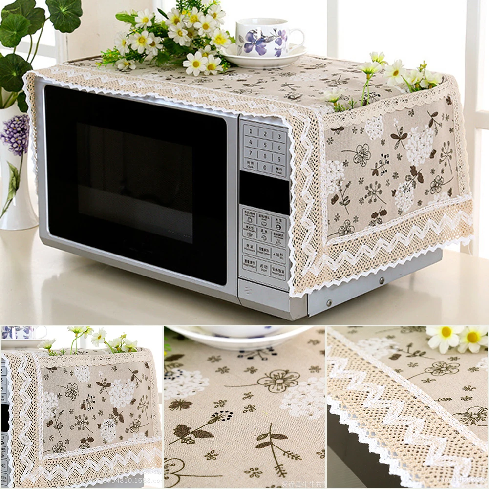 Cotton Practical Protective Cover Oven Microwave Print Home Decor With Storage Bag Dust Simple | Дом и сад