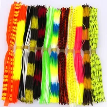 12 Bundles/Bag Mixed Color Silicone Skirts for Spinnerbait Buzzbait Rubber Jig Lures Squid Skirts Fly Tying Material