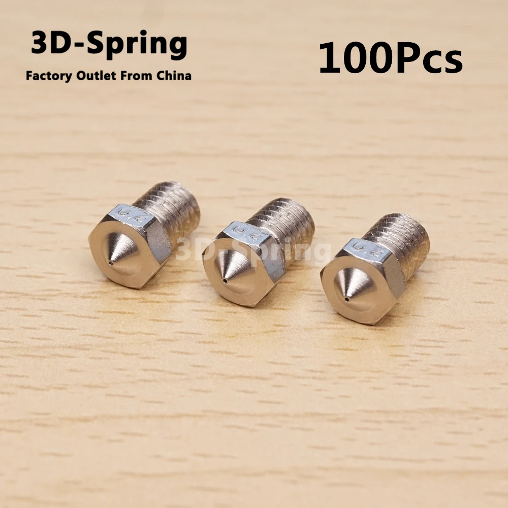 100 шт. V5 V6 насадка для E3D j глава экструдер Hotend нержавеющая сталь 0 25 4 6 8 1 мм m6 нить 75