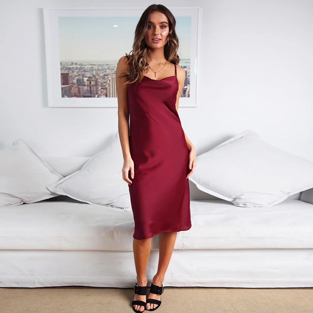 Женское леопардовое платье на бретельках JuneLove сексуальное шелковое винтажное