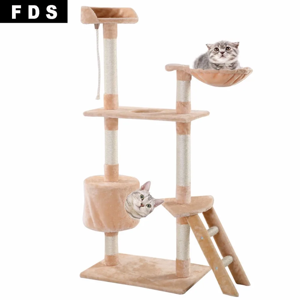 Новинка 60 &quotкошечка для когтеточки мебель кошек домик питомцев гамак бежевый