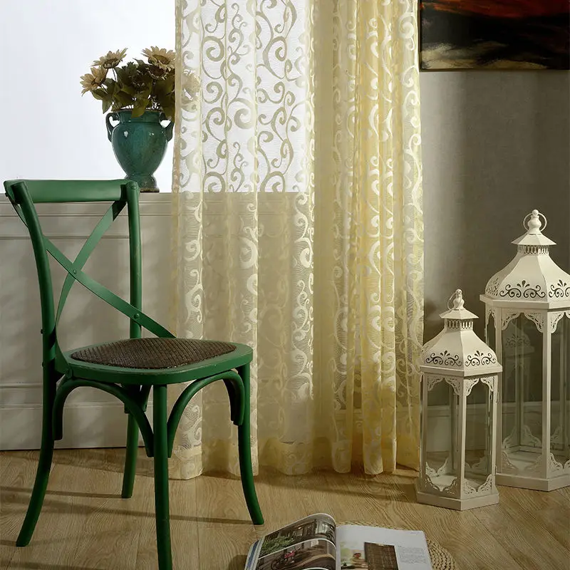 Высокое Качество Жаккардовые Тюль Занавески Для Гостиной Спальня Дети Скрининг