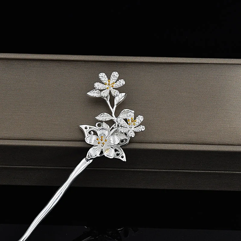 Цветочная палочка для волос Han сольный костюм из стерлингового серебра 925 пробы