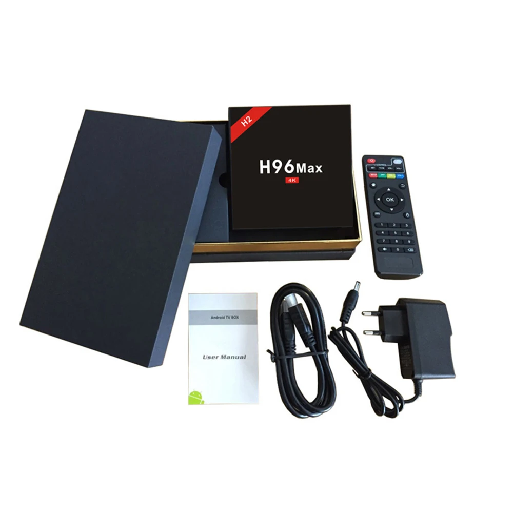 ТВ приставка H96 MAX H2 четырехъядерный процессор RK3328 ОС Android 7 1 4 Гб ОЗУ 32 ПЗУ