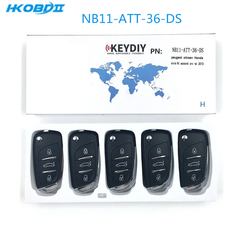 HKOBDII KEYDIY оригинальный KD NB11 3 кнопки DS дистанционный ключ для Peugeot/Citroen/Renault ATT 36/46