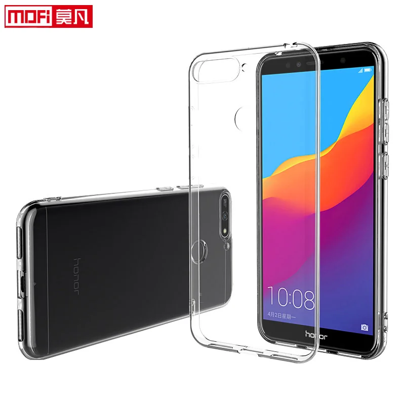 Чехол для huawei honor 7A Pro, мягкий силиконовый прозрачный чехол, Mofi, черный, прозрачный, RU версия 5,7, huawei honor 7a pro, чехол