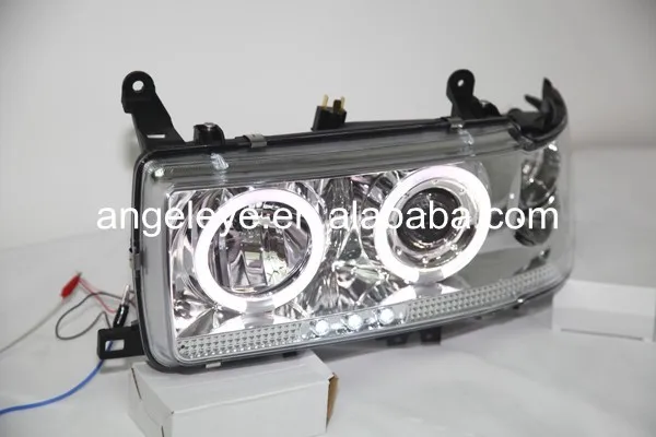 Для Toyota для Land cruiser LC80 FJ80 Prado 4500 1990-1997 год светодиодный фары с ангельским глазом хромированный корпус SN