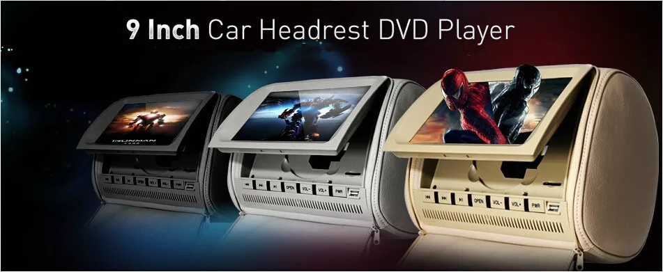 2 шт. Стильный 9 &quotсветодиодный цифровой Экран подголовник автомобиля dvd-плеер