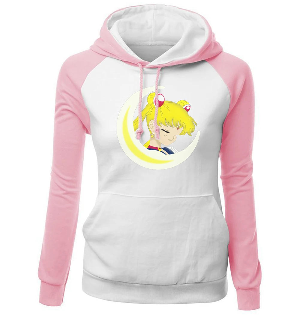 pink white6 Новое поступление осенне-зимние толстовки для женщин с принтом Сейлор Мун брендовая одежда уличная хип-хоп толстовки женские - Цвет: pink white6