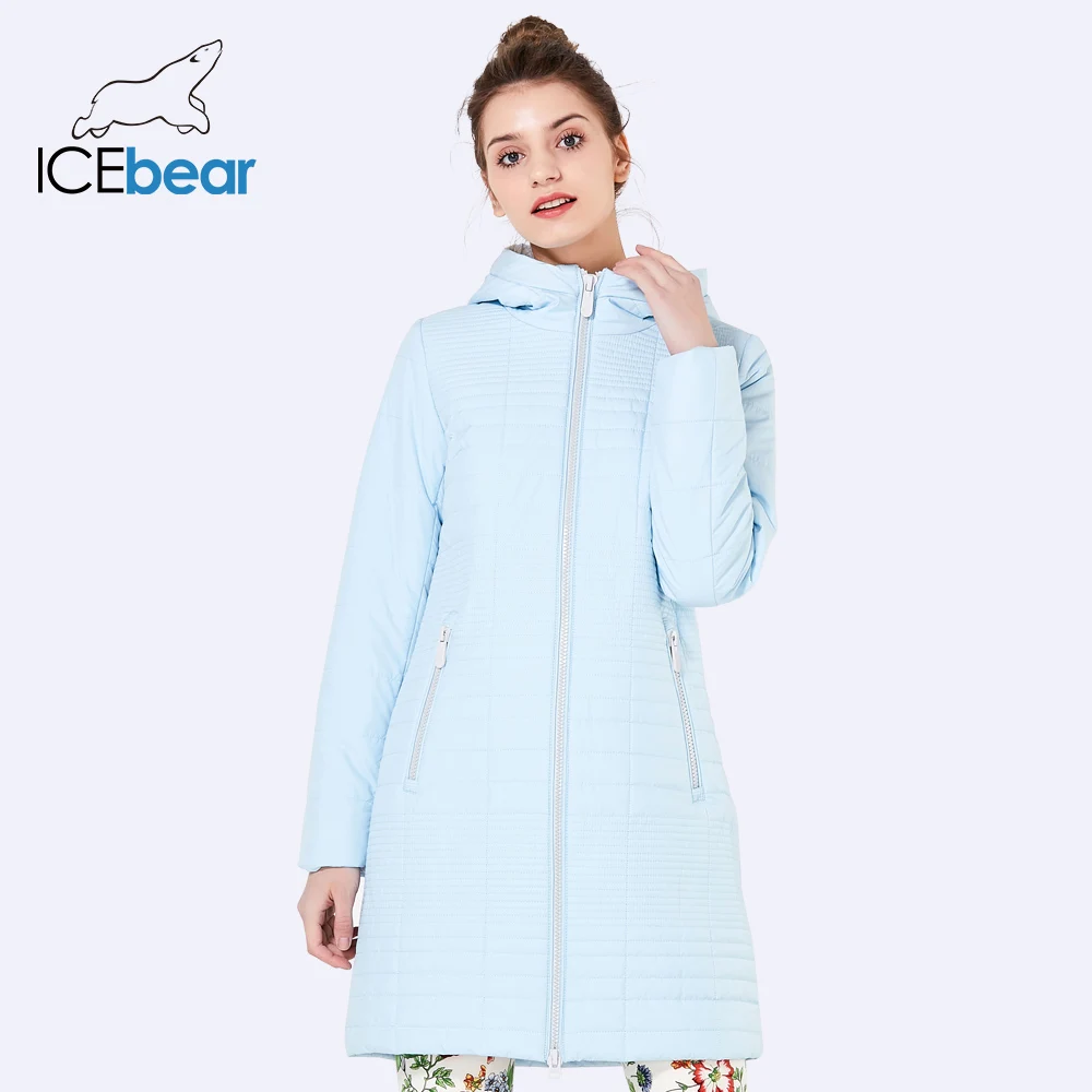 ICEbear осень длинные Хлопковые женские пальто с капюшоном модные женские пуховики парки для женщин 17G292D