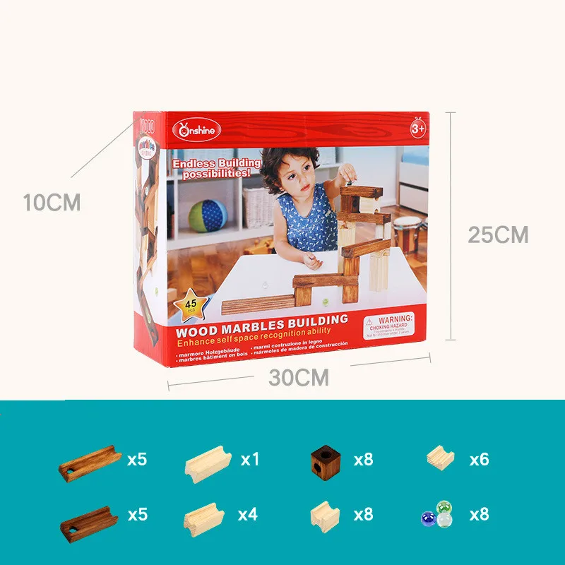 45 pcs in 2 color 80 шт. деревянные мраморные беговые дорожки, сборные трек, мяч, строительные игрушки, конструктор, Jouet Pista De Madera Bolas, игрушки для мальчиков, Brinquedos - Цвет: 45 pcs in 2 color
