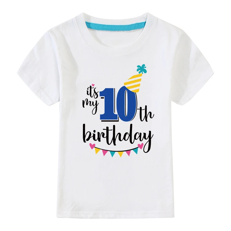 White-10 Boys Birthday Shirts 4 Years Summer Cotton T Shirt For Boys Kids Fashion Kids Clothes Cotton Children Clothes Kids White Shirt - Color: White-10