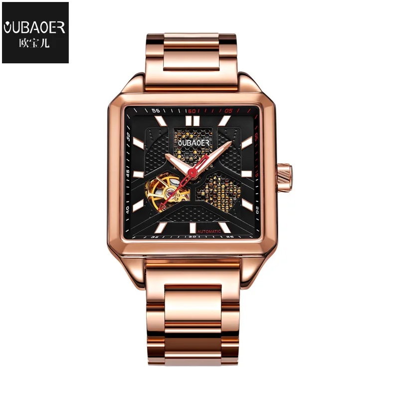 Мужские часы бизнес класса люкс мужские механический автоматический бренд oubaoer