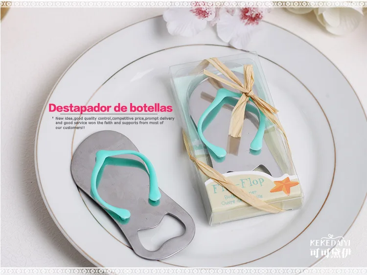 Pop the Top' Flip Flop Bottle Opener 200 pcs/lot Wedding Favors Gift Bule Color Fedex Free Shipping | Дом и сад