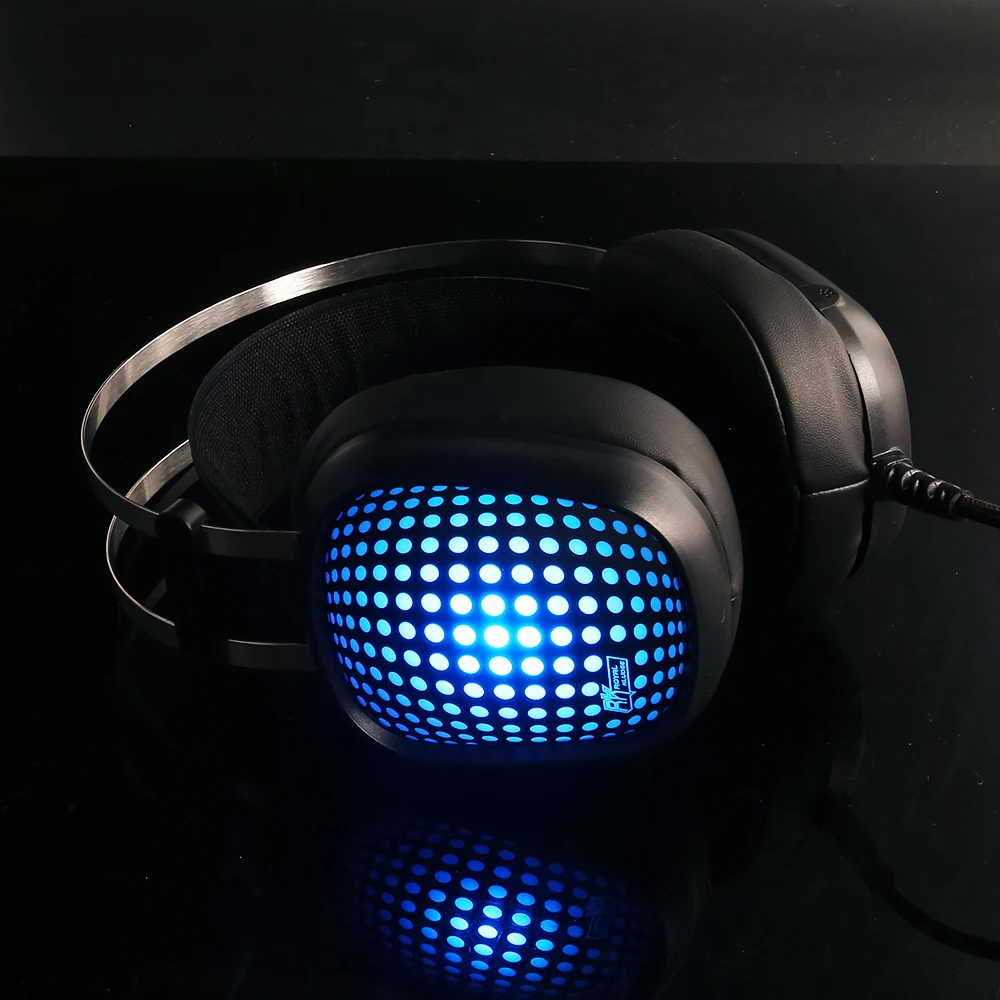 RK Royal kludge T10 3 5 мм проводной Игры наушники 7 Красочные Светодиодный свет Over-Ear Headphones
