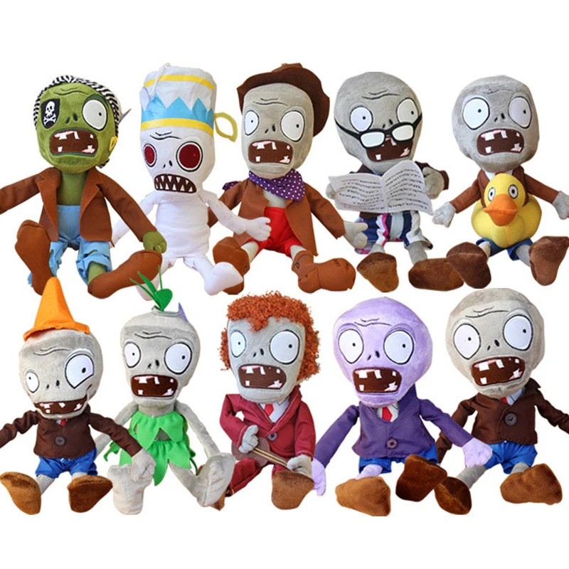 Mu&ntilde;ecos de peluche de Plants vs Zombies para ni&ntilde;os, gorros, pato pirata, Zombies, PVZ, 30cm, 10 unids/lote-0