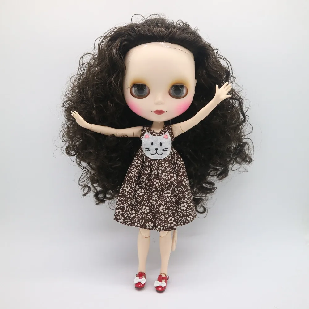 Цельная кукла без одежды blyth черные вьющиеся волосы фабрика подходит для DIY