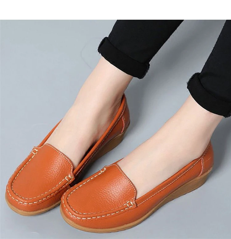 Г., новые модные женские туфли на плоской подошве туфли-оксфорды без застежки с круглым носком на танкетке женская повседневная обувь на платформе