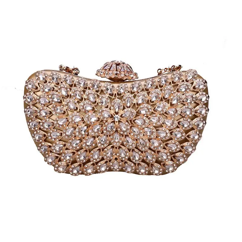 Роскошный женский Вечерний Клатч стразы золотистый клатч с бриллиантами Женский