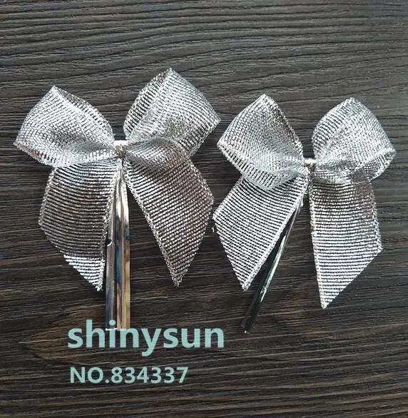 20 шт./лот 2 вида цветов золотистый и серебристый бант запечатывающая проволока