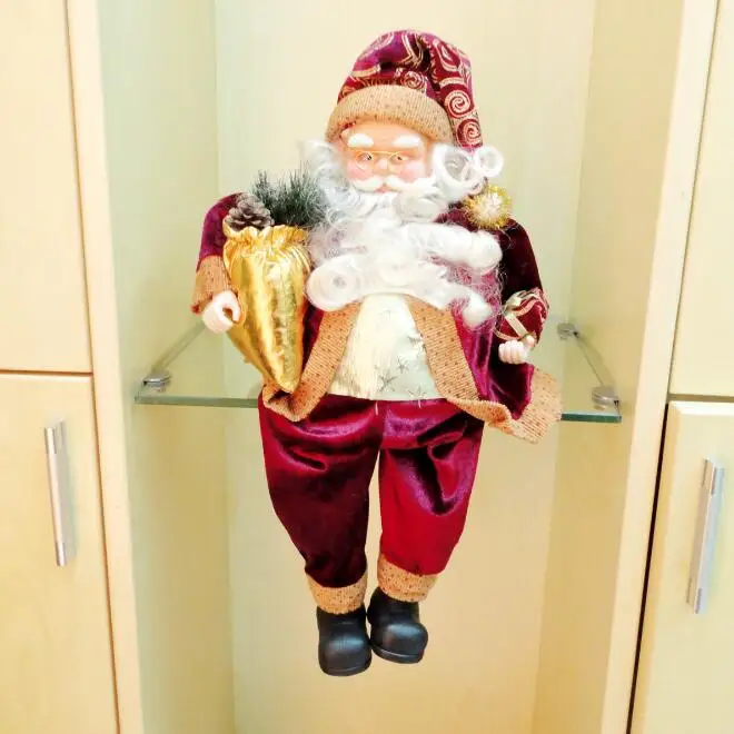 Высокое Качество 35 см Рождество Сидя Санта Клаус Куклы Фигурка Игрушка Дома