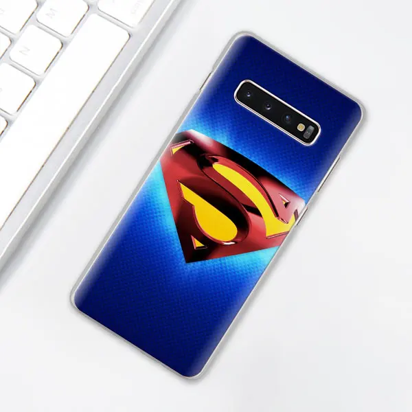 001 Значок "Супермен" с логотипом чехол для телефона для samsung Galaxy S10e S10 плюс S7 S8 S9 Plus, Note 8, 9, 10, плюс S10 5G M20 M30 жесткий чехол Coque - Цвет: 001