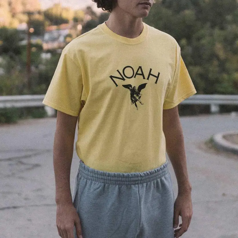 19SS NOAH X DSMLA г. ANGEL Футболка NOAH футболка Kanye West в стиле «хип-хоп» из хлопка с принтом уличная Harajuku футболка xxxtentacion пары