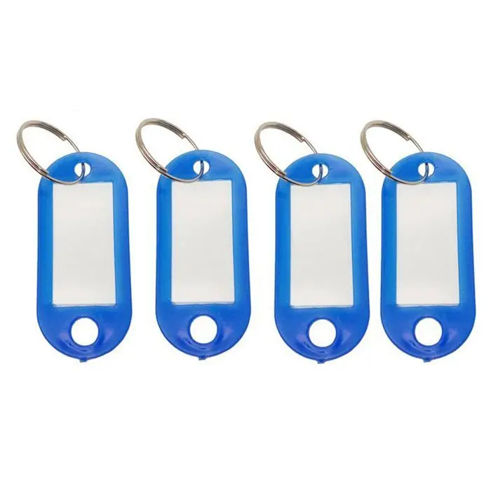 

32x Multi-colors Plastic Key Fob ID Tags Luggage ID Labels with Split Ring Keyring