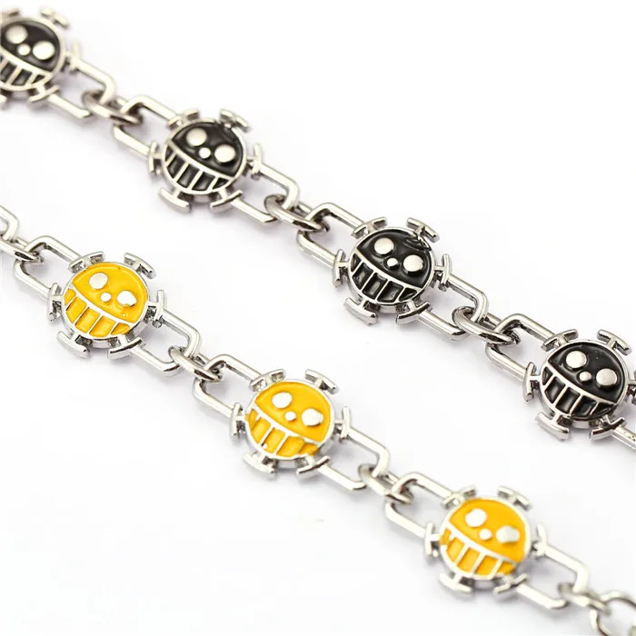 12 шт./лот цельный браслет желтые и черные браслеты со смайликом Trafalgar Law